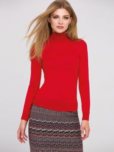 Czerwony golf z długim rękawem od marki L'AF - trendy modowe