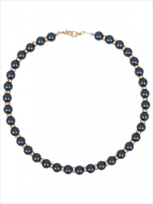 NASZYJNIK Z GRANATOWYCH PEREŁ SWAROVSKI POTIS & VERSO